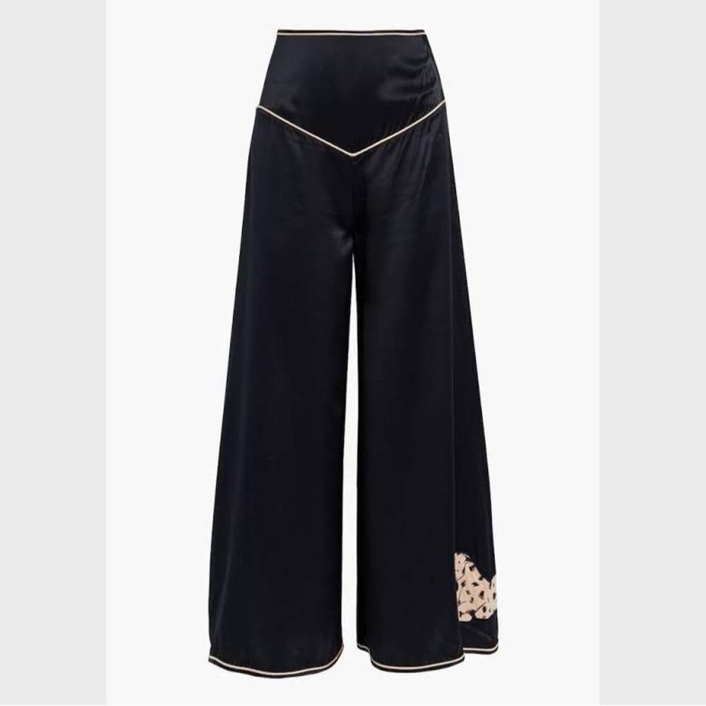 Agent Provocateur Selene Panther Black Silk Pants NWT $675